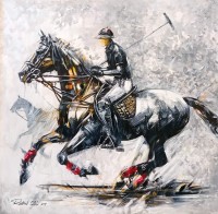 Rashid Ali, 24 x 24 Inch, Acrylic On Canvas, Horse Painting, AC-RA-042